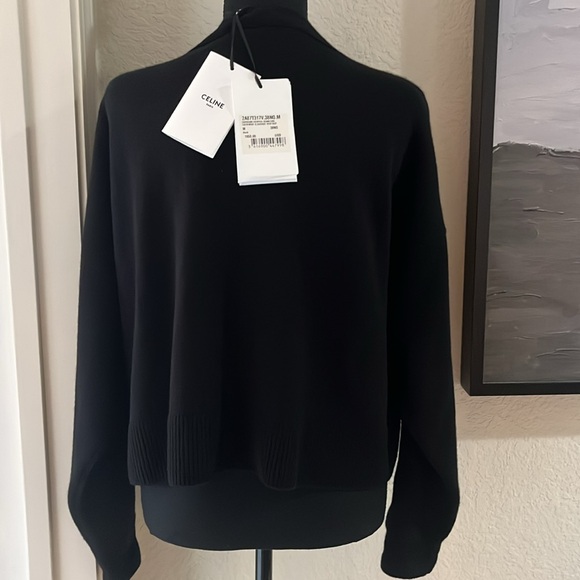 Celine Black Cashmere and gold buttons Cardigan Sweater - Picture 5 of 9